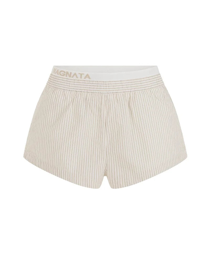 Nagnata - Organic Loom Box Knit Short in Blanc