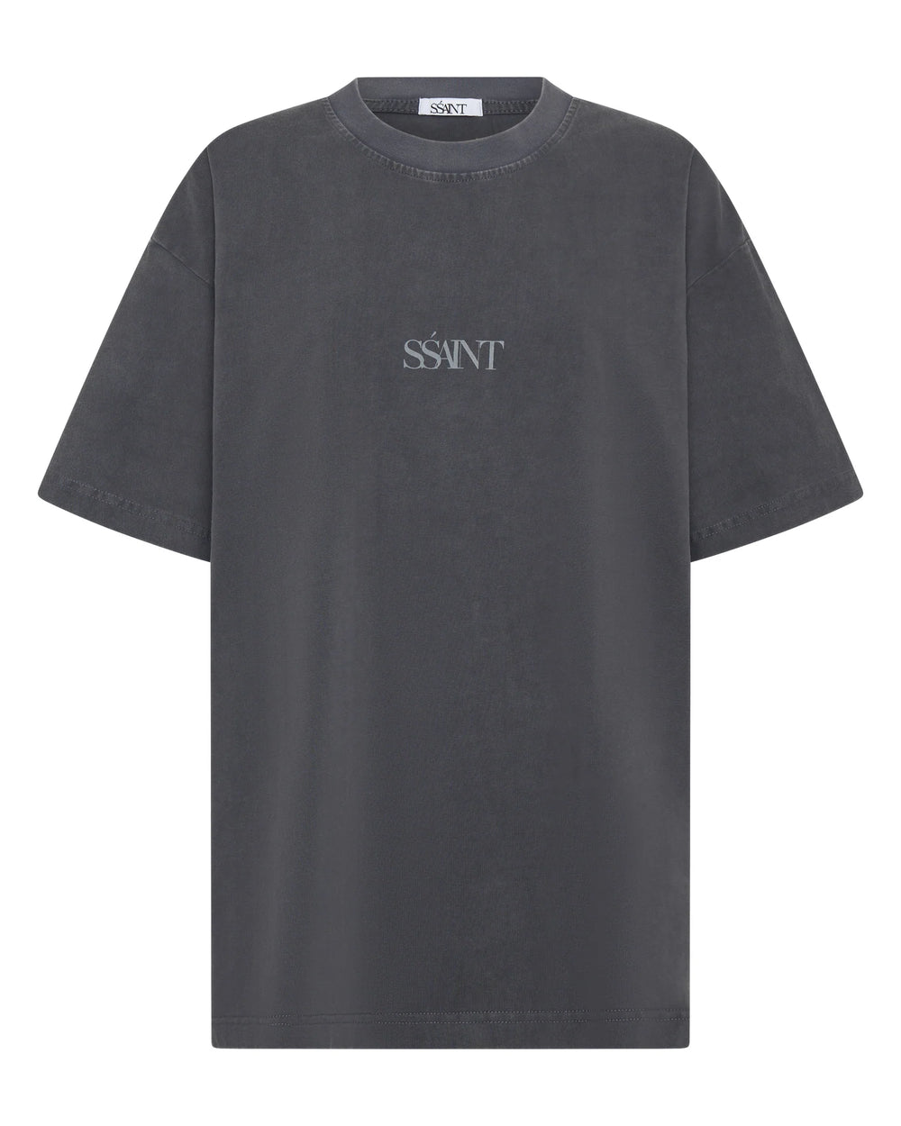 SSAINT - No Vacancy Tee in Charcoal Acid Wash