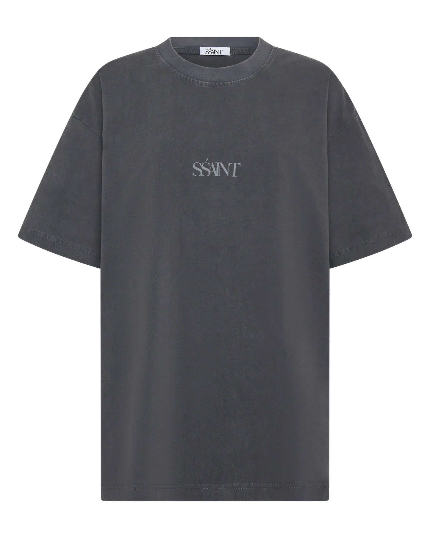 SSAINT - No Vacancy Tee in Charcoal Acid Wash