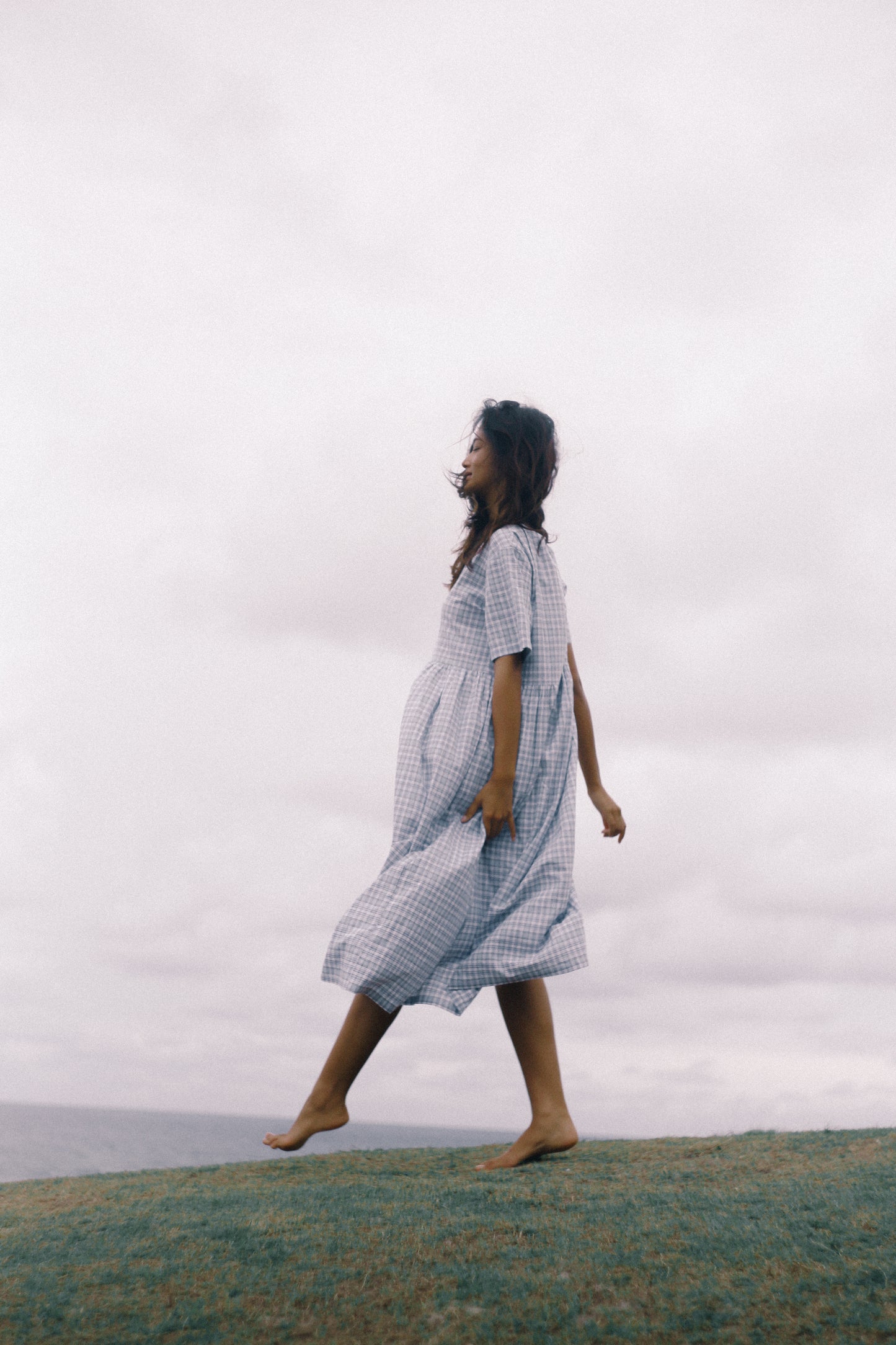 Bare Road - Darcey Midi Dress in Cloud Plaid