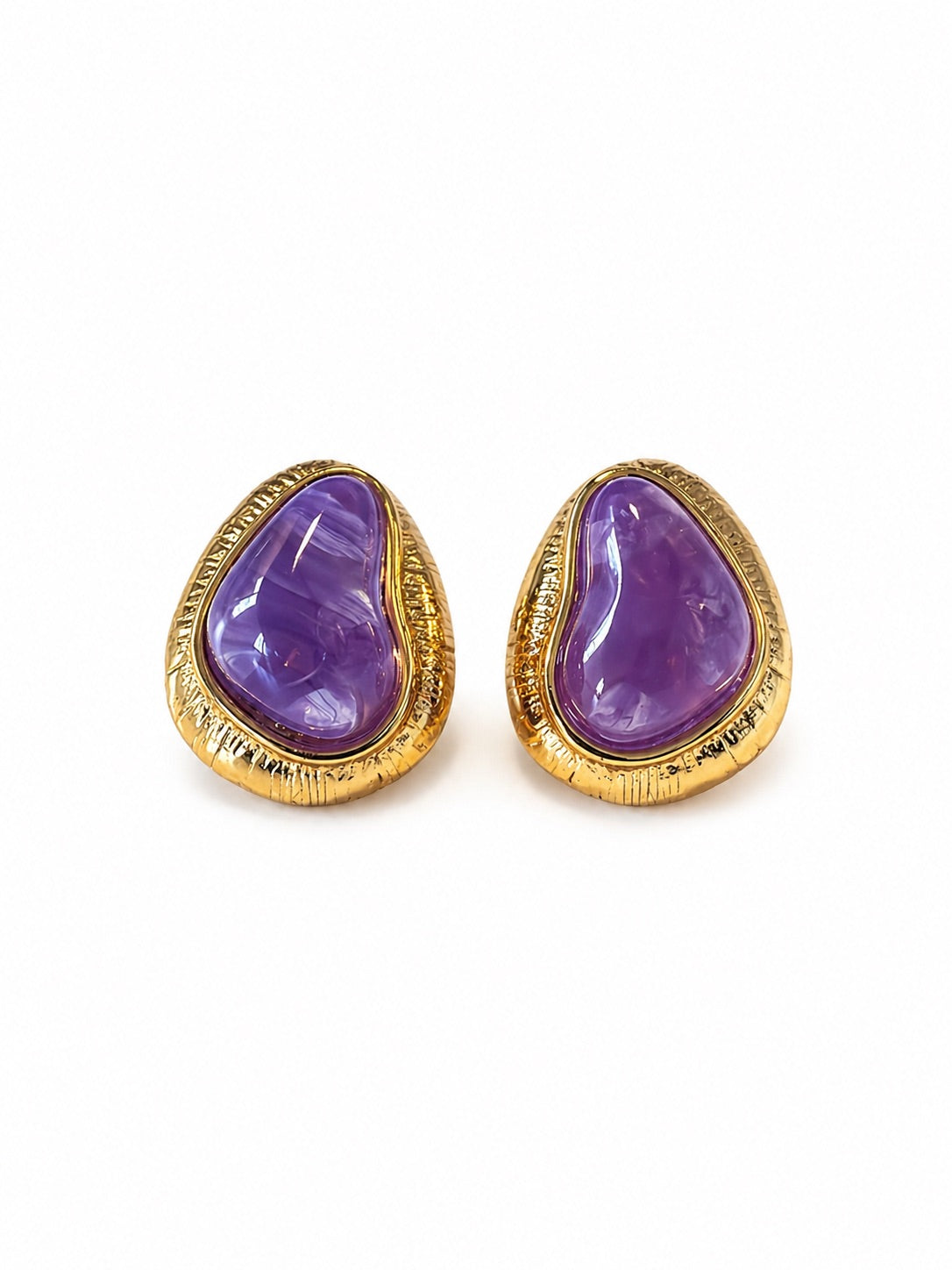 We Are Emte- Siren  Earrings in 18k Gold Plated + Lilac