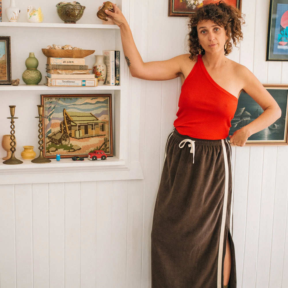 
                      
                        Atmosea - Terry Long Skirt in Chocolate
                      
                    