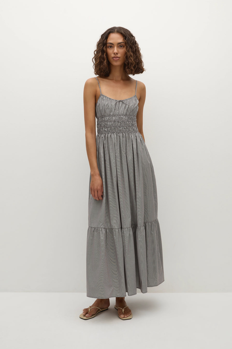 Faithfull The Brand - Sofie Maxi Dress in Hanne Gingham Espresso