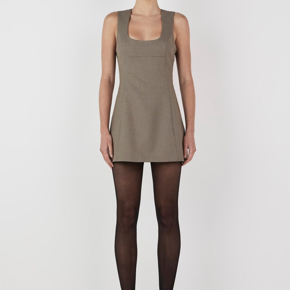 
                      
                        Hansen and Gretel - Bonython Mini Dress in Chestnut Check
                      
                    