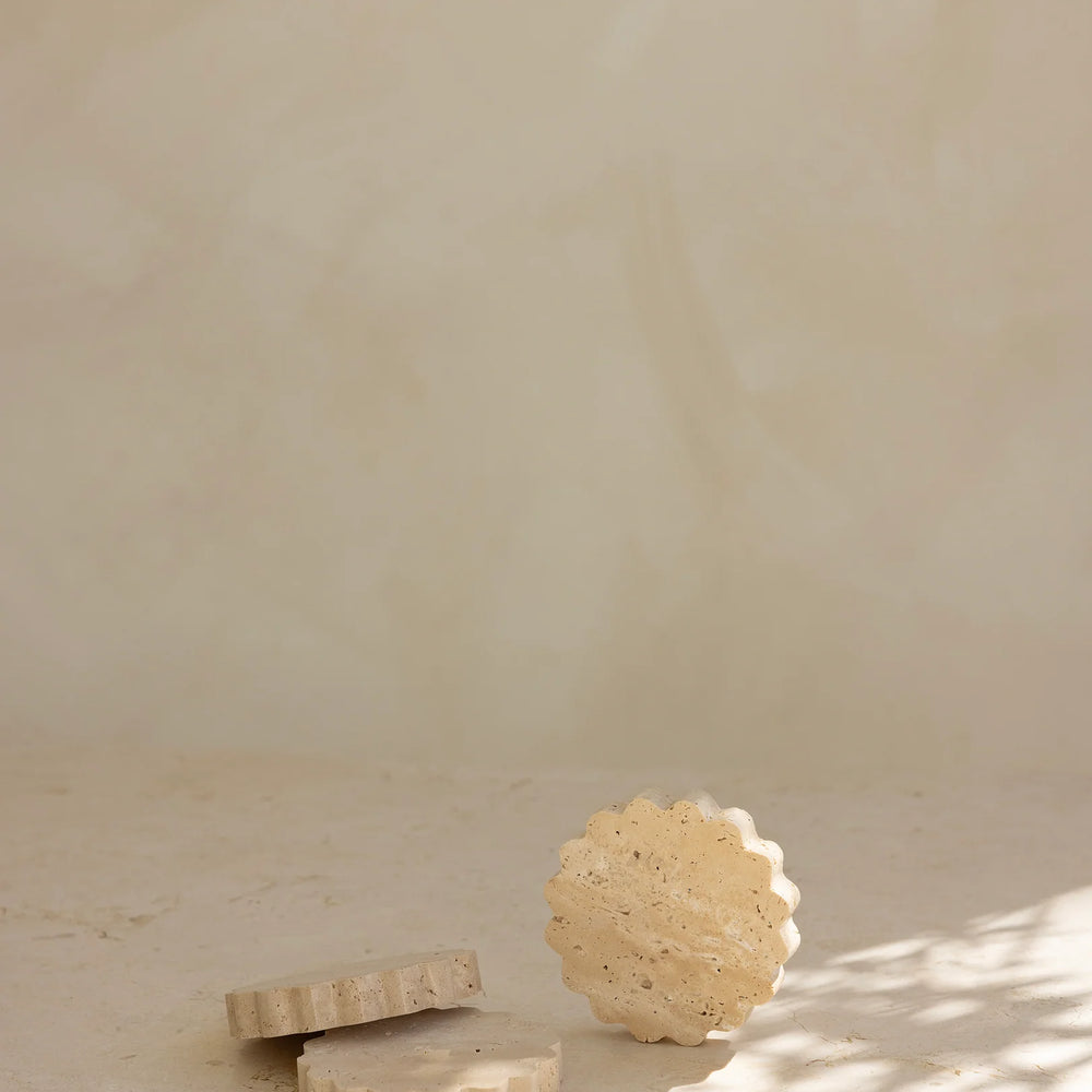 By West - Wave Coaster in Beige Travertine