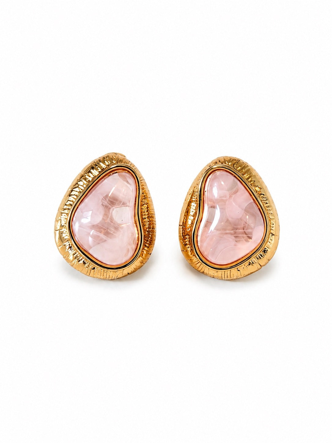 We Are Emte- Siren  Earrings in 18k Gold Plated + Baby Pink