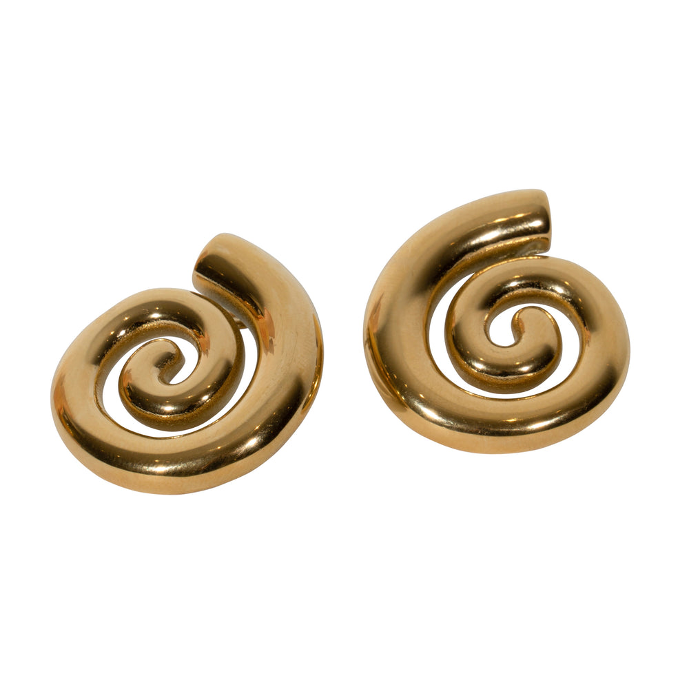 We Are Emte- Thick Spiral Earrings in Gold