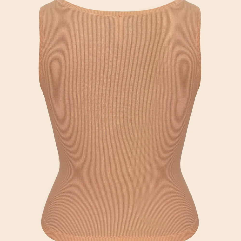Jaymes - Comfort Tank in Ribbed Caramel