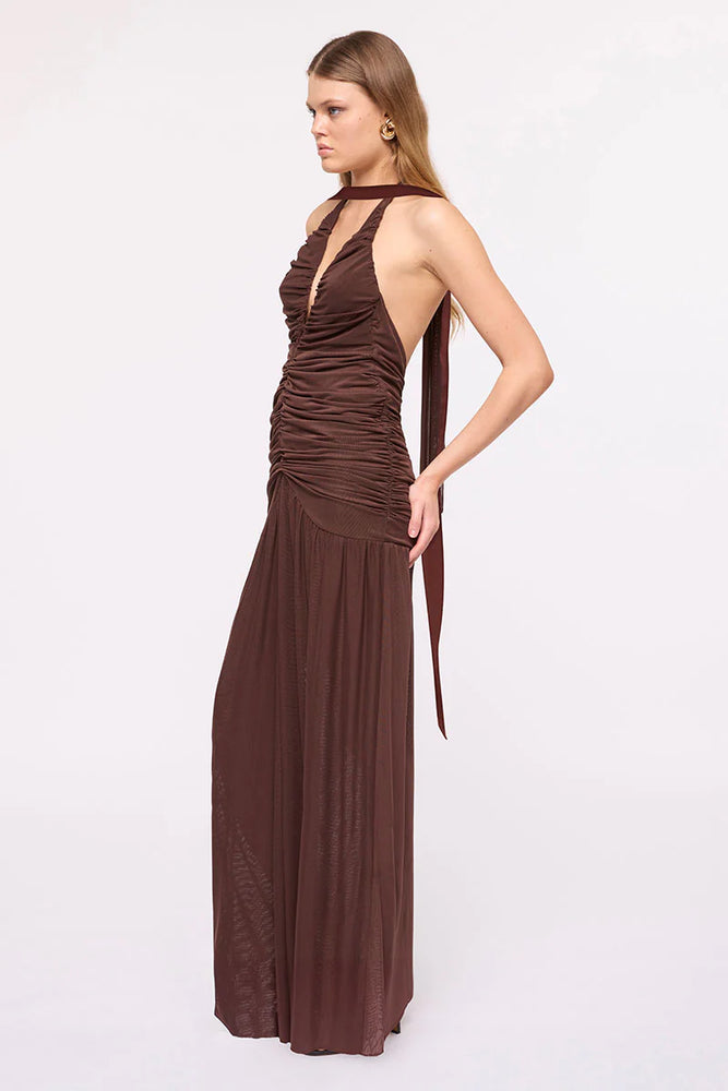 
                      
                        Suboo - Chloe Halter Mesh Maxi in Chocolate
                      
                    