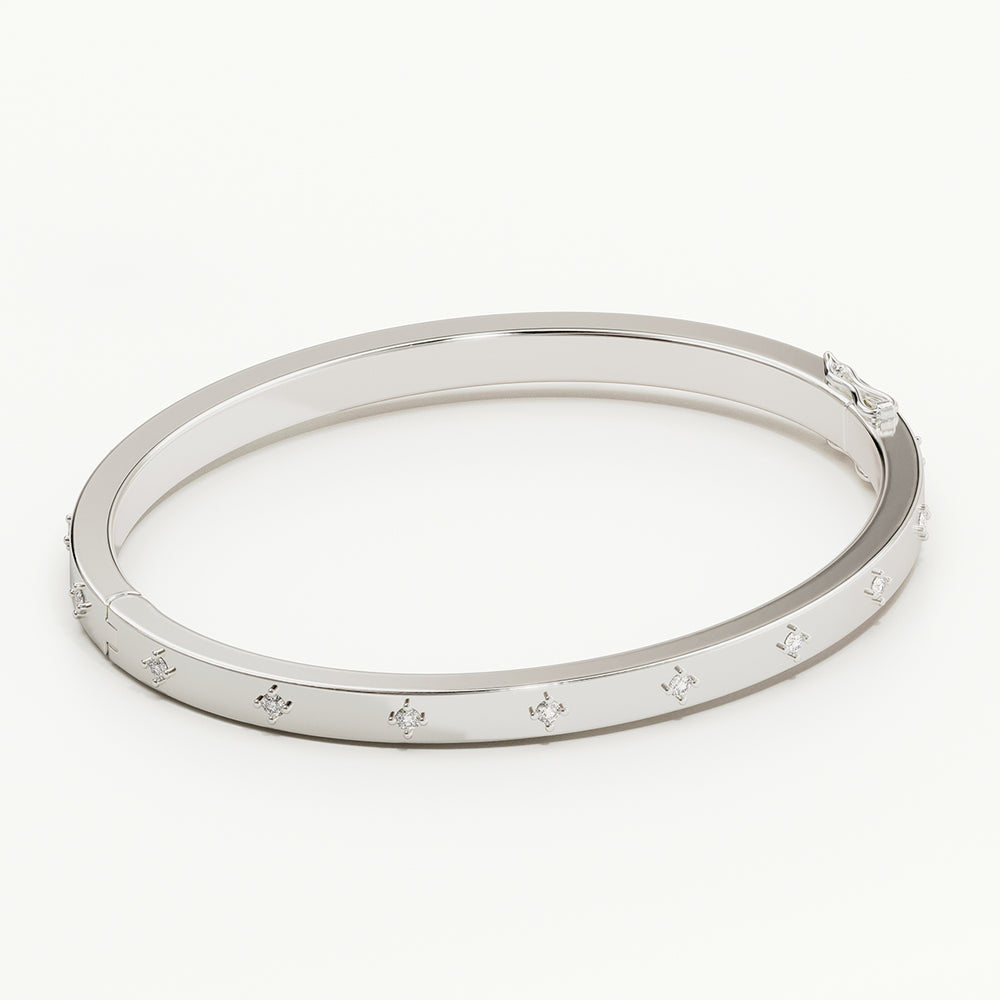 By Charlotte - Live in Love Hinged Bracelet in Silver