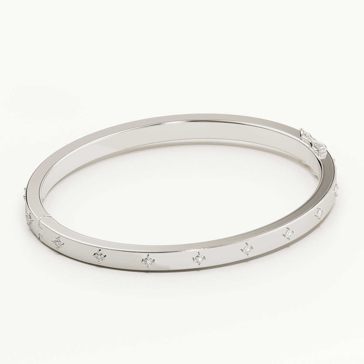 By Charlotte - Live in Love Hinged Bracelet in Silver