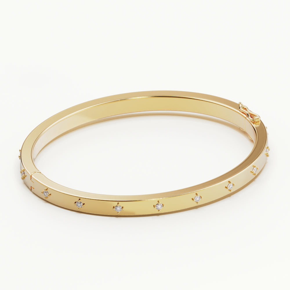 By Charlotte - Live in Love Hinged Bracelet in Gold