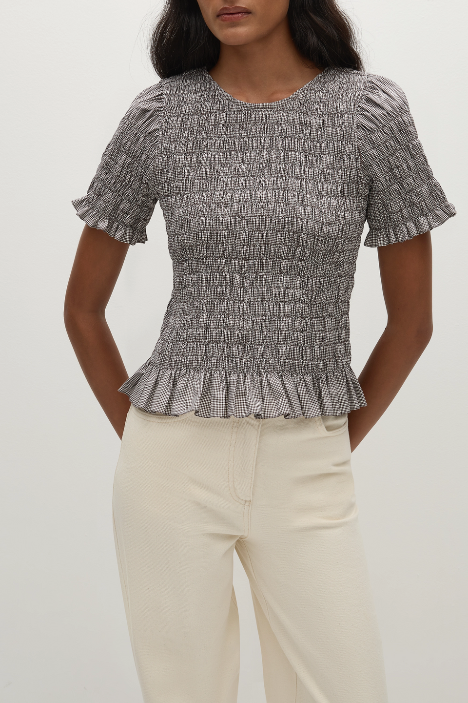 Faithfull The Brand - Edda Top in Hanne Gingham Espresso