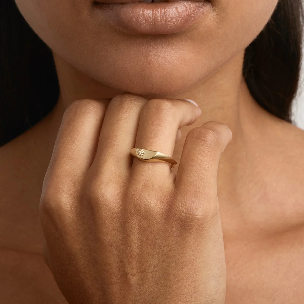 By Charlotte - Lotus Ring in Gold