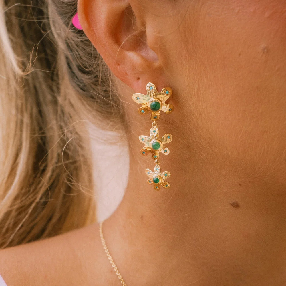 Käärme Jewels - Flower Drop Earrings