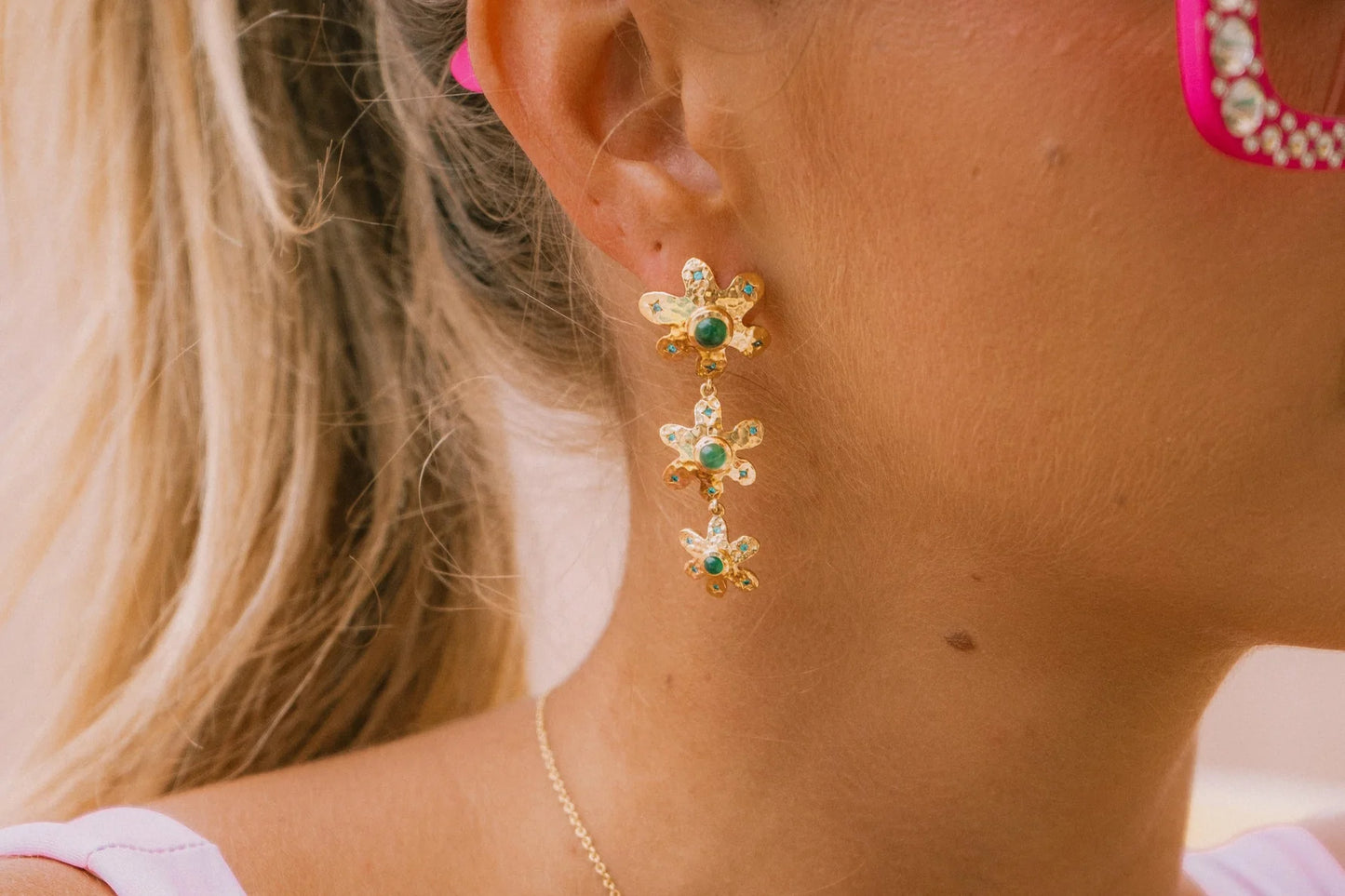 Käärme Jewels - Flower Drop Earrings