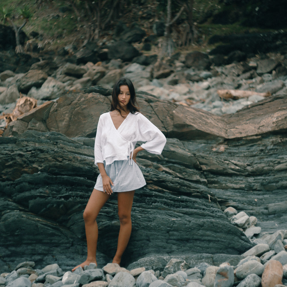 
                      
                        Bare Road - Fleur Skirt in Spirulina Stripe
                      
                    