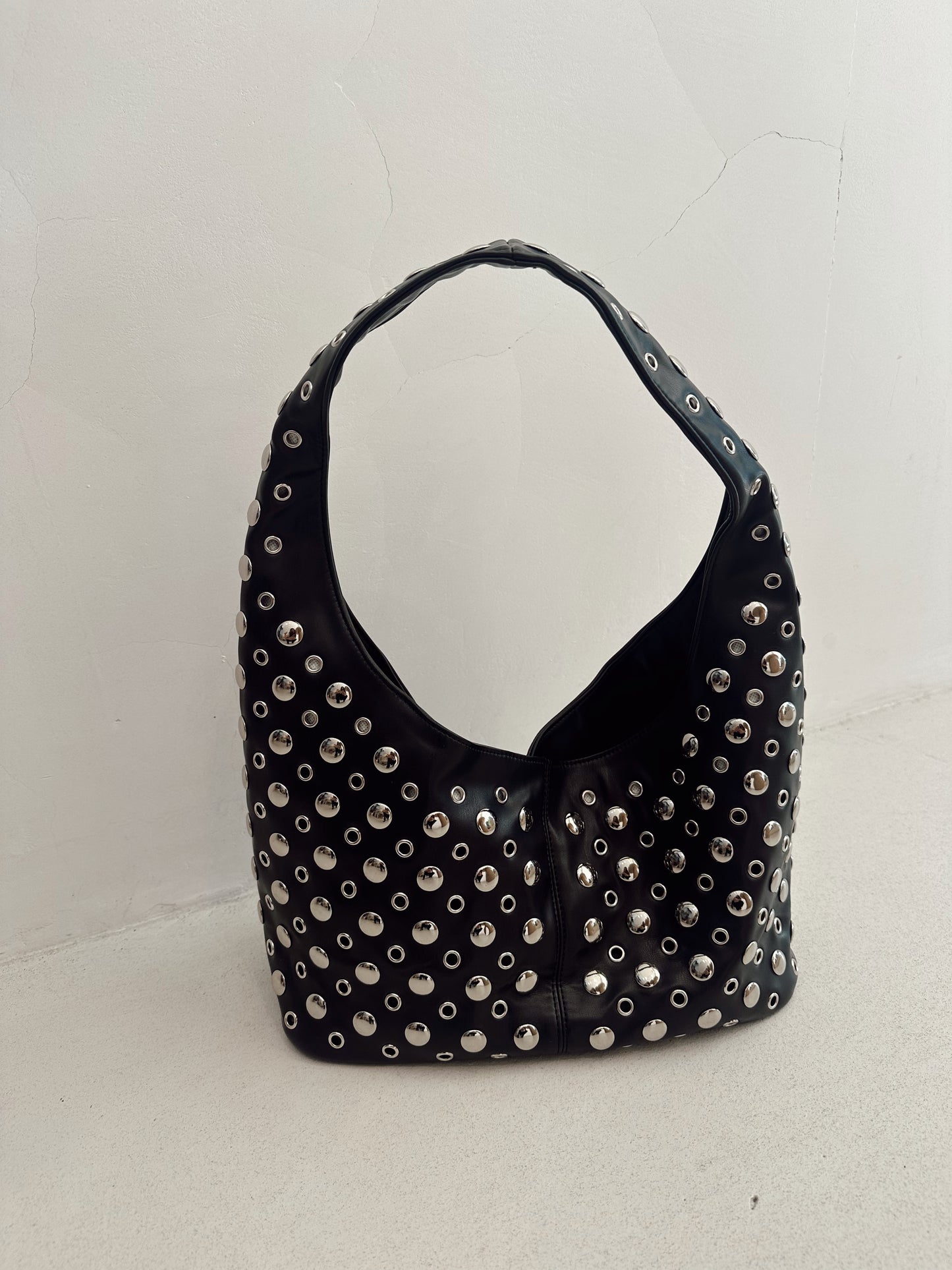 We Are Emte - Roxy Studded Bag in Black Leather