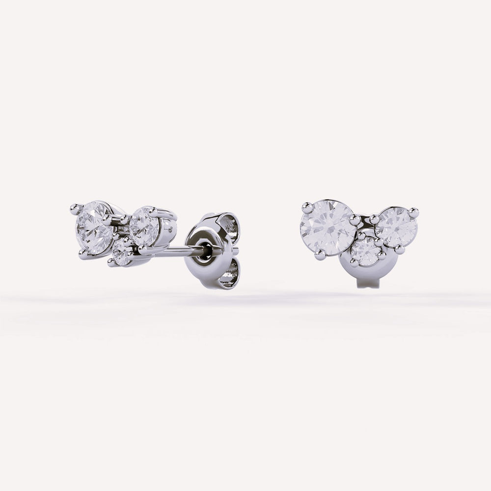 By Charlotte - Whispers of Love Stud Earrings in Silver