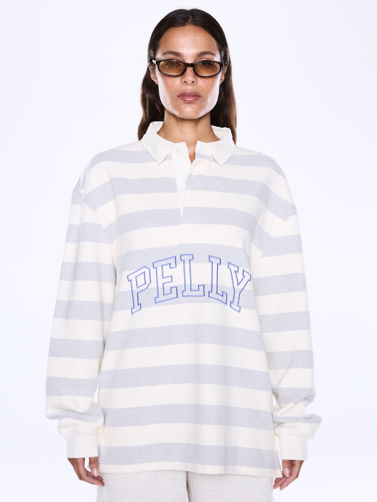 Ena Pelly - Mel Panelled Polo in Vintage White