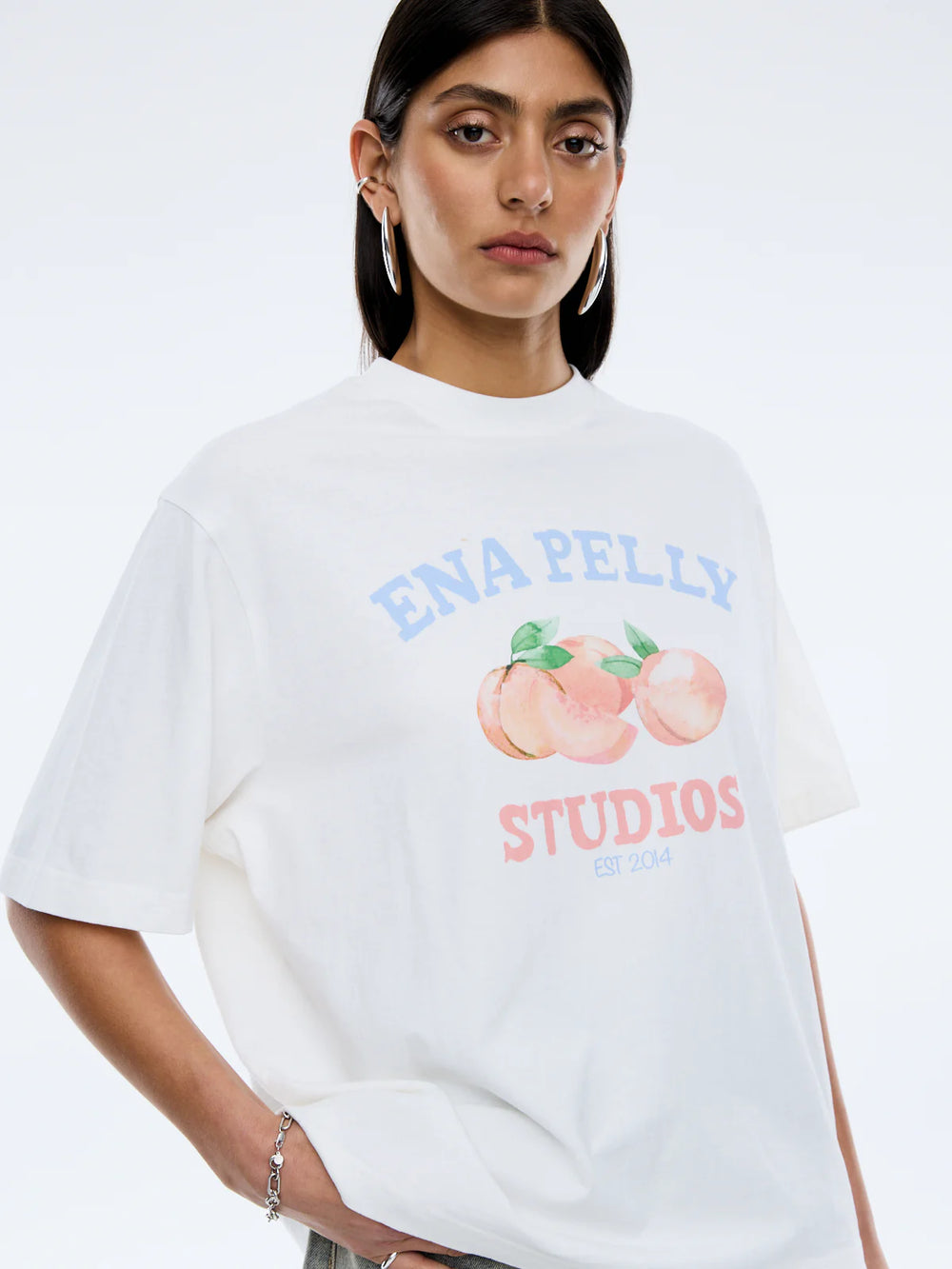 Ena Pelly - Peaches Tee in Vintage White