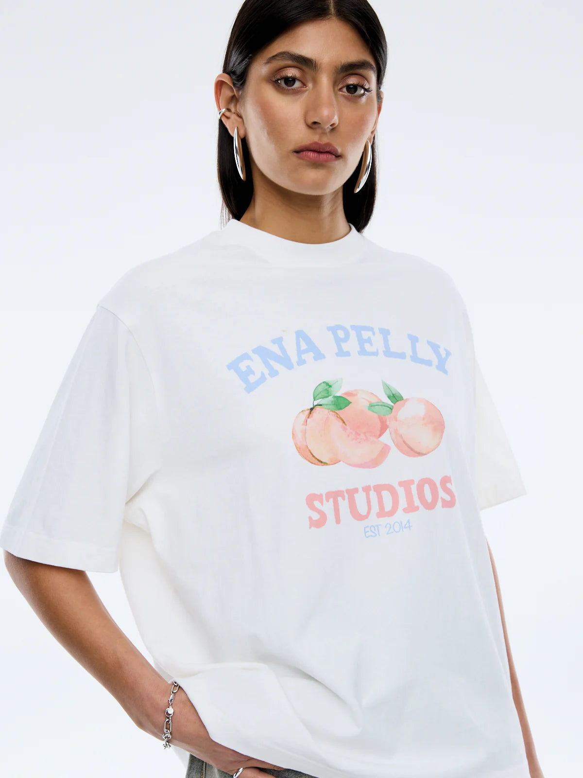 Ena Pelly - Peaches Tee in Vintage White