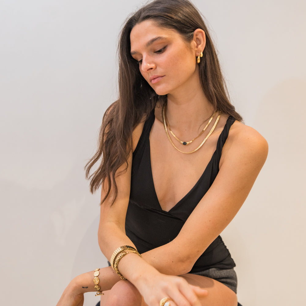 
                      
                        We Are Emte- Bella Necklace in Onyx Stone
                      
                    