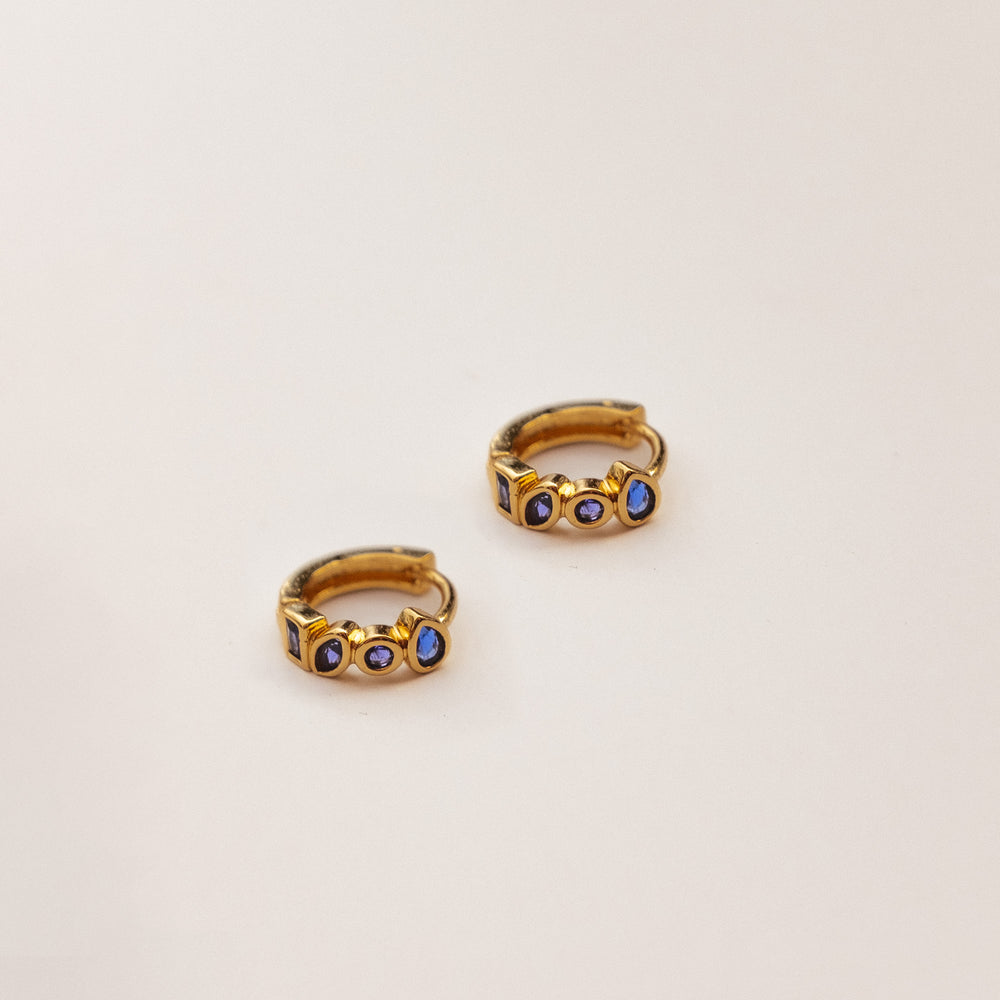 We Are Emte- Rocco Crystal Hoops in Gold Plated