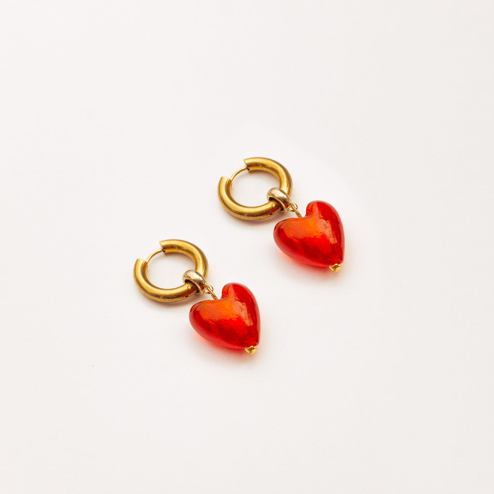We Are Emte- Treasured Love Hoops in Red