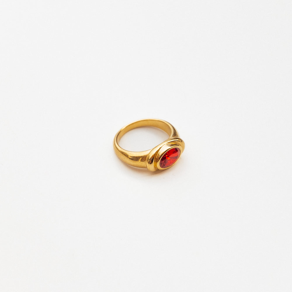 We Are Emte- Azure Ring in Ruby Stone