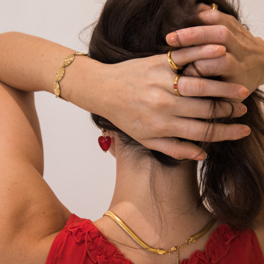 
                      
                        We Are Emte- Treasured Love Hoops in Red
                      
                    