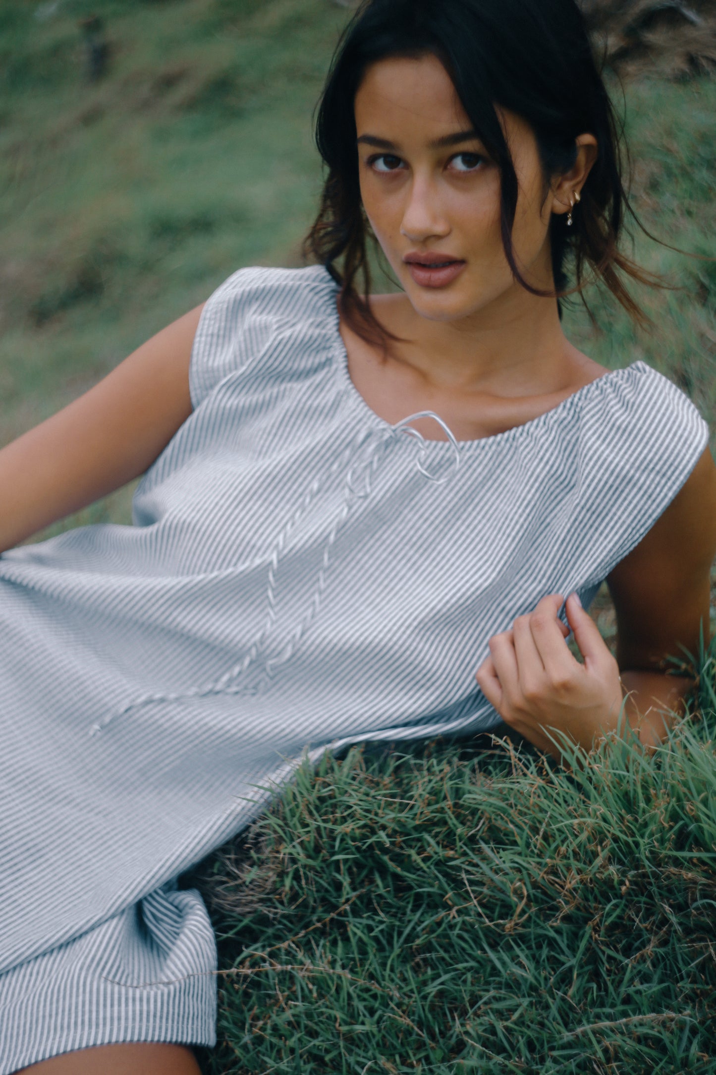 Bare Road - Luna Shift Dress in Spirulina Stripe