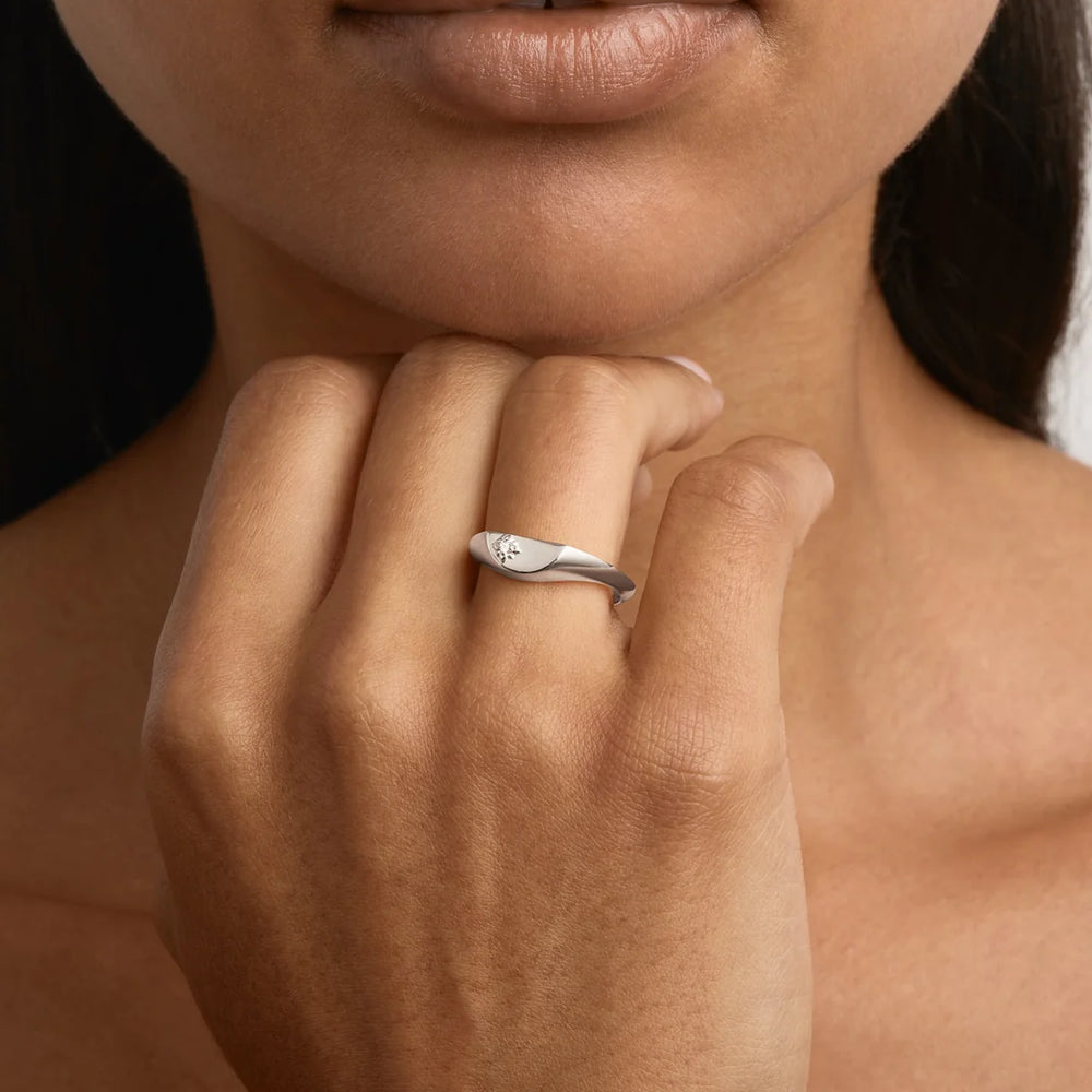 By Charlotte - Lotus Ring in Silver