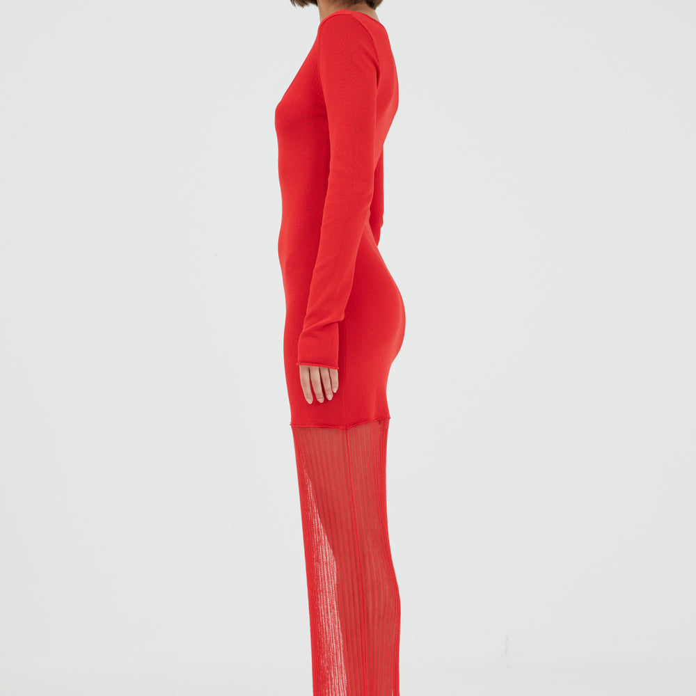 
                      
                        Third Form - Rewind Knit Maxi Dress in Cherry Tomato
                      
                    