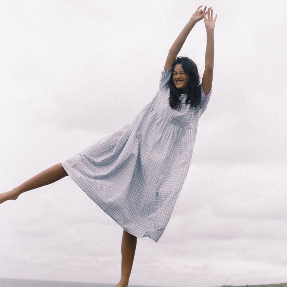 Bare Road - Darcey Midi Dress in Cloud Plaid