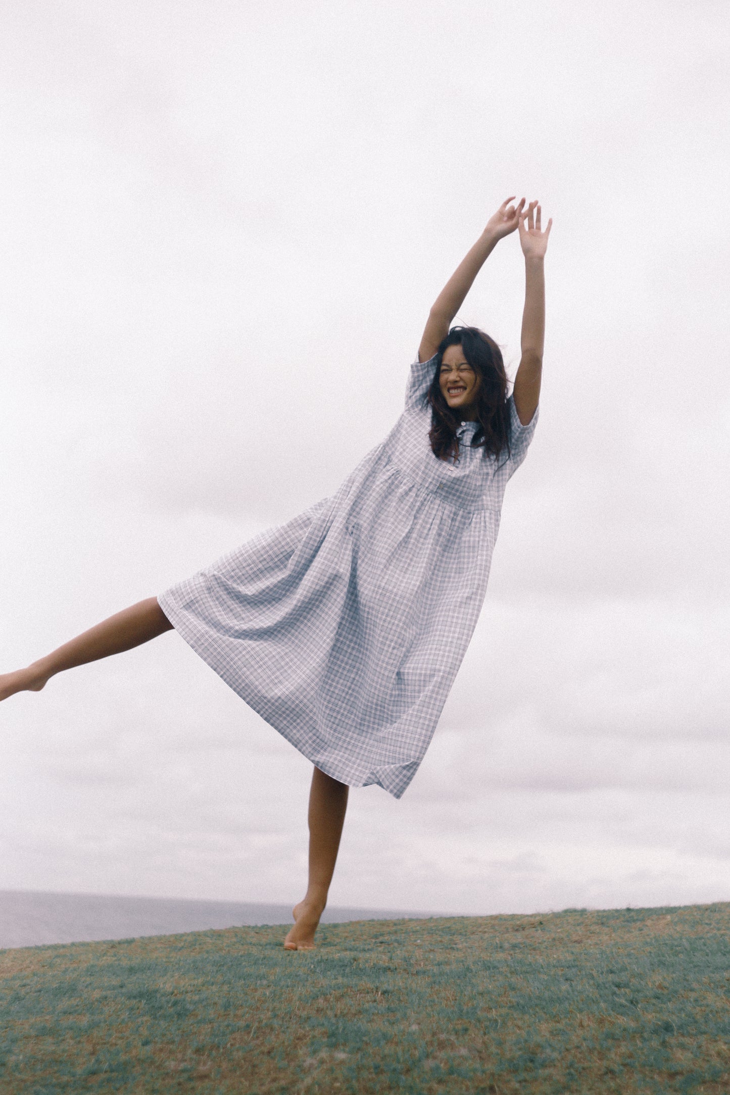 Bare Road - Darcey Midi Dress in Cloud Plaid