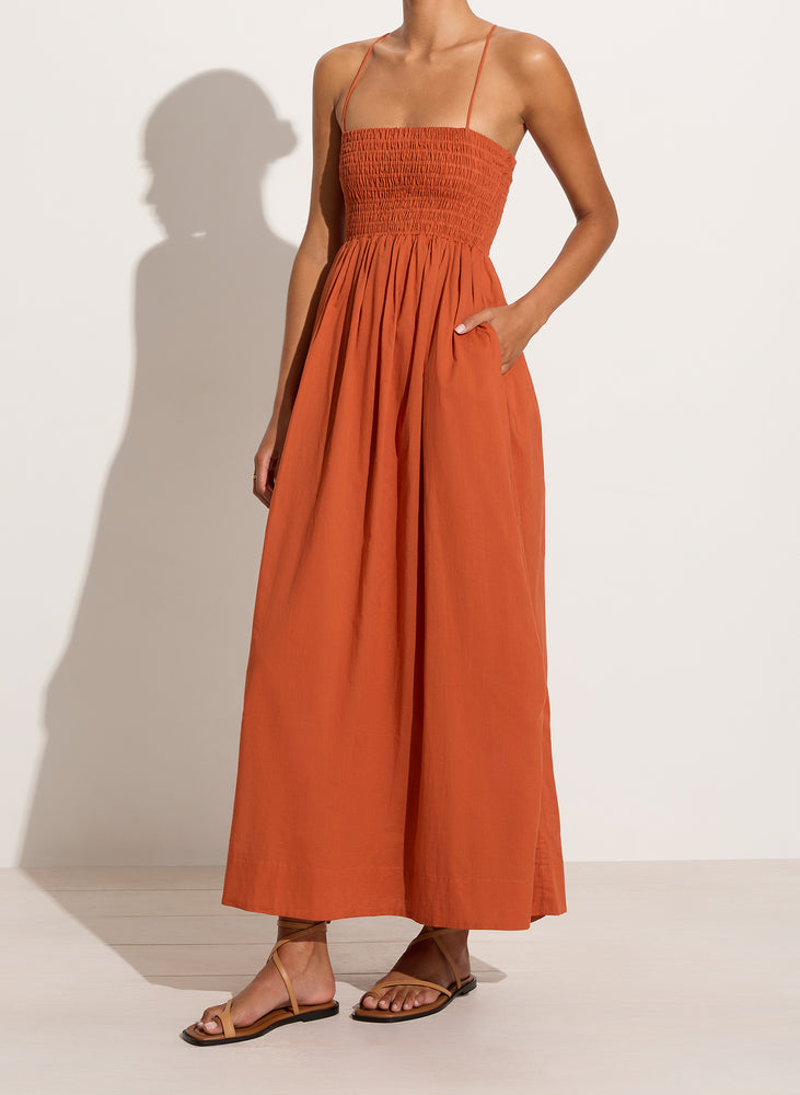 Faithfull The Brand - Agolde Midi Dress in Rust