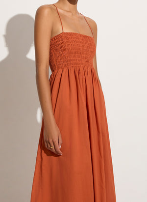 Faithfull The Brand - Agolde Midi Dress in Rust