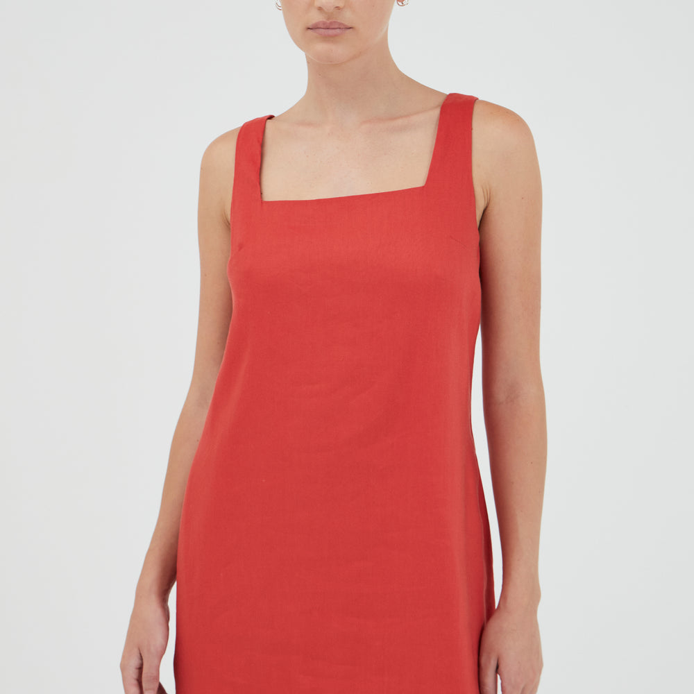 
                      
                        Third Form - Flame Linen Mini Dress in Grenadine
                      
                    
