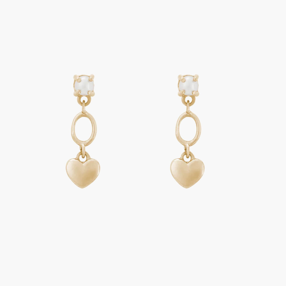 Kirstin Ash - L’ Amour Heart Earrings in 9k Gold