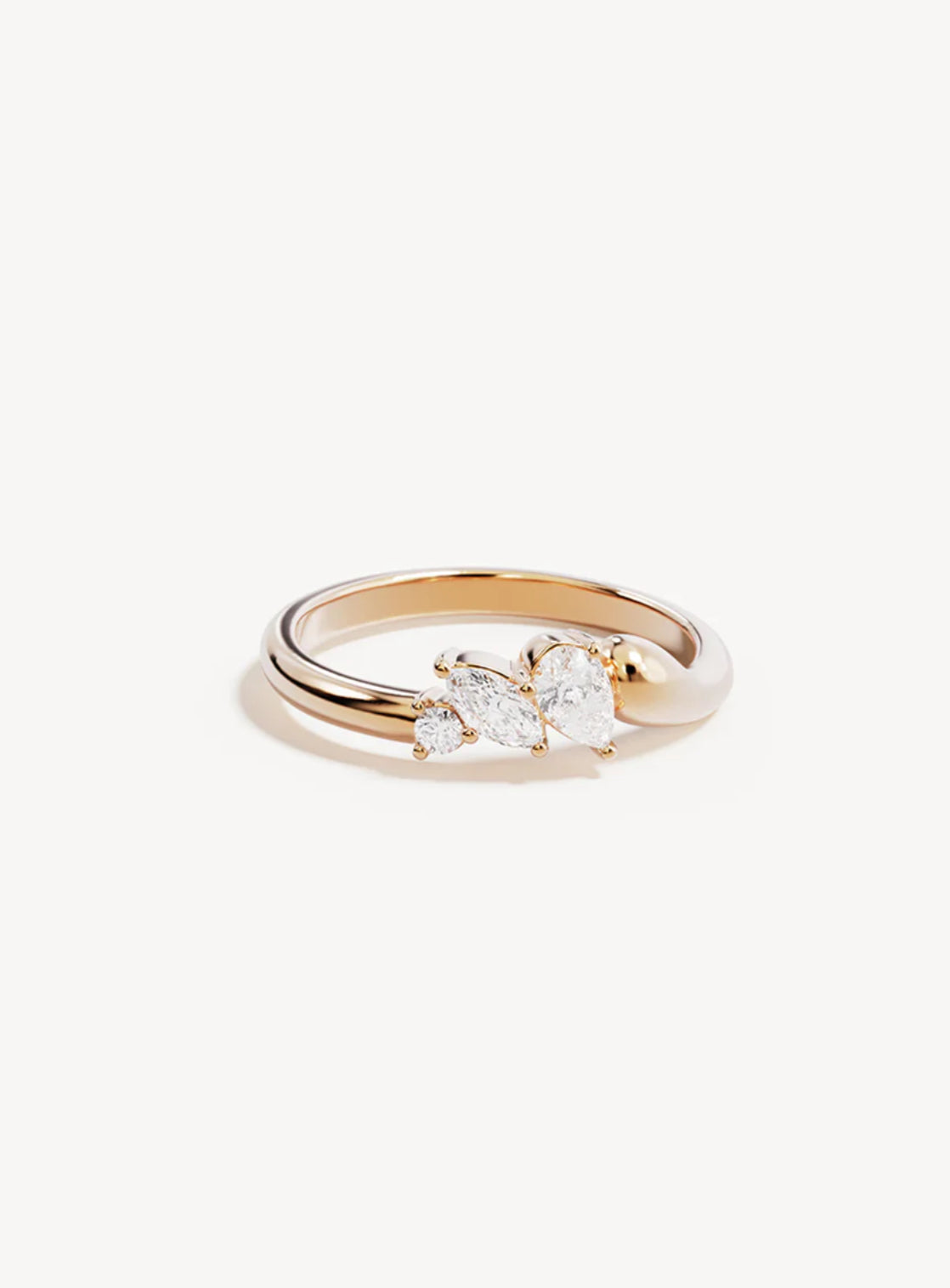 By Charlotte - Crystal Wings Ring in Gold