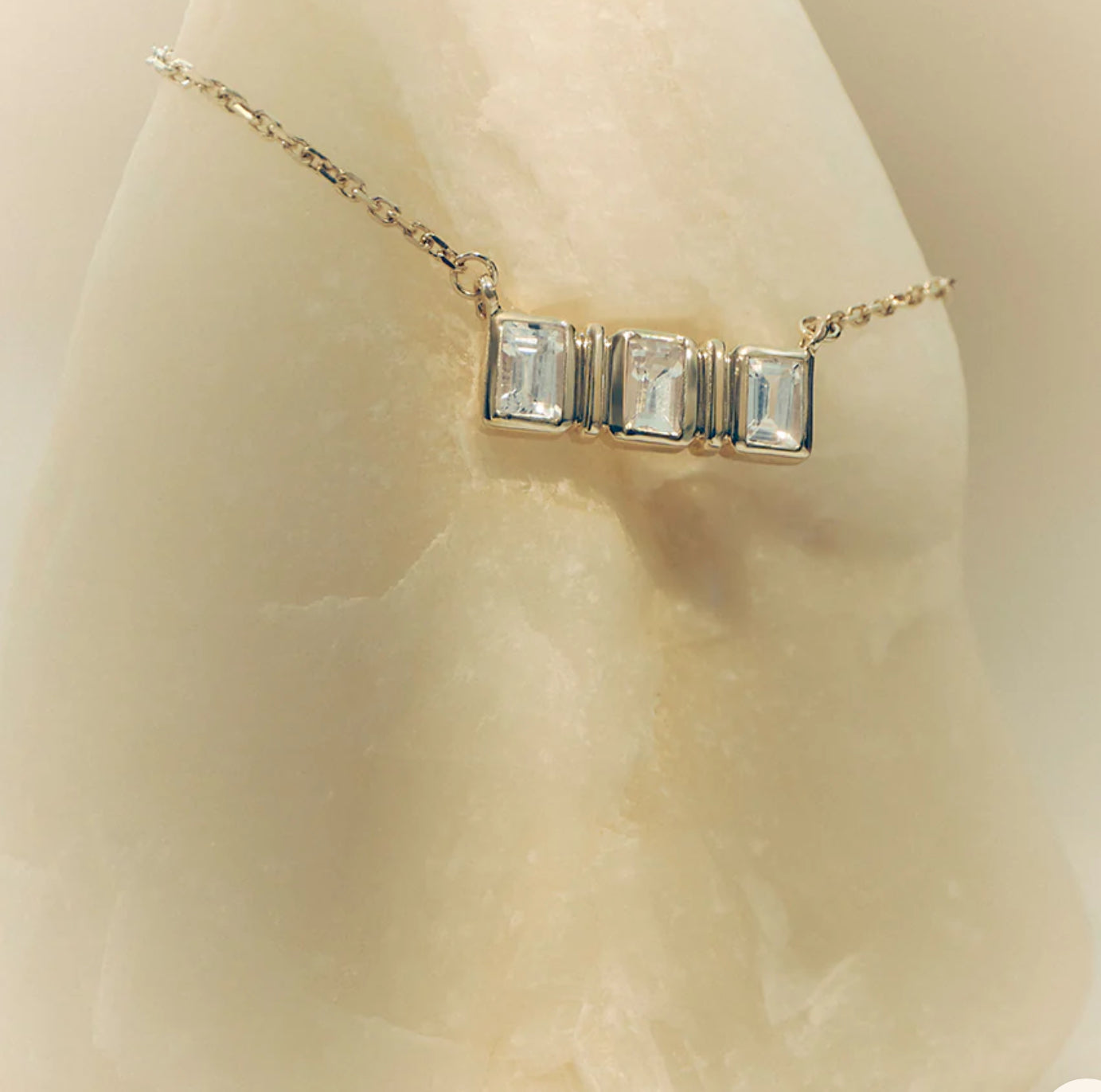 Kirstin Ash - Elysium Baguette Sapphire Necklace in 9k Solid Gold