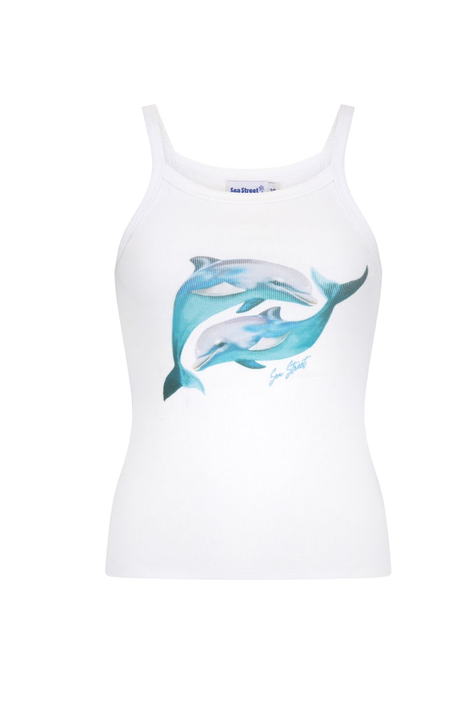 
                      
                        Sea Street - Dolphin Yin Yang Singlet in Salt
                      
                    