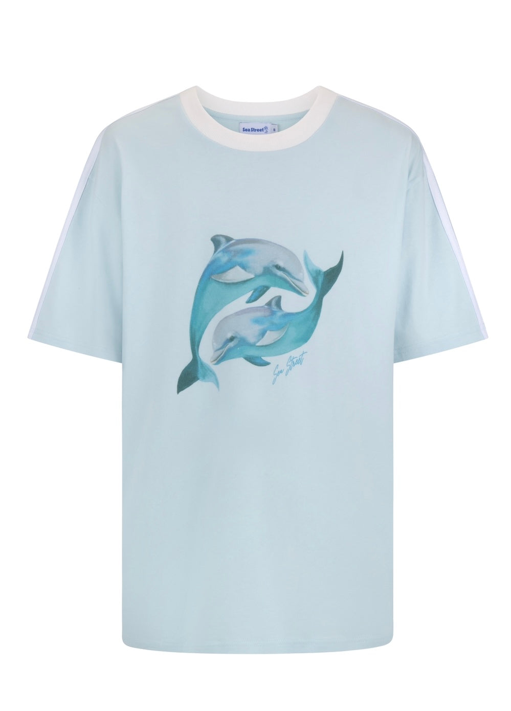 Sea Street - Dolphin Yin Yang T-Shirt in Cloud Blue