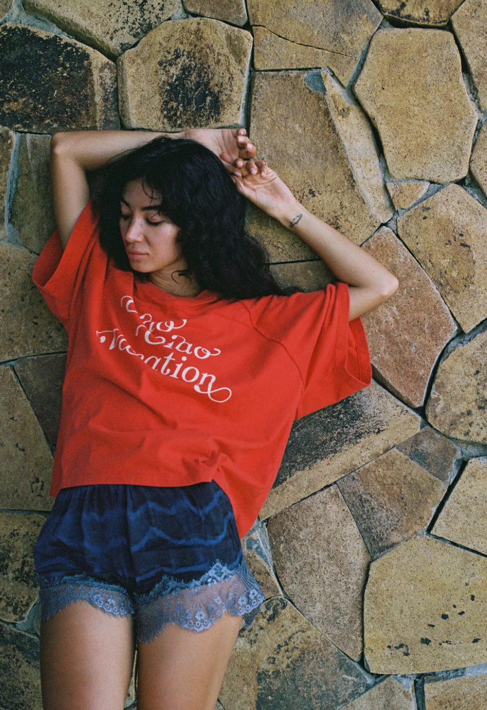 Ciao Ciao - Vacay Crop Tee in Red