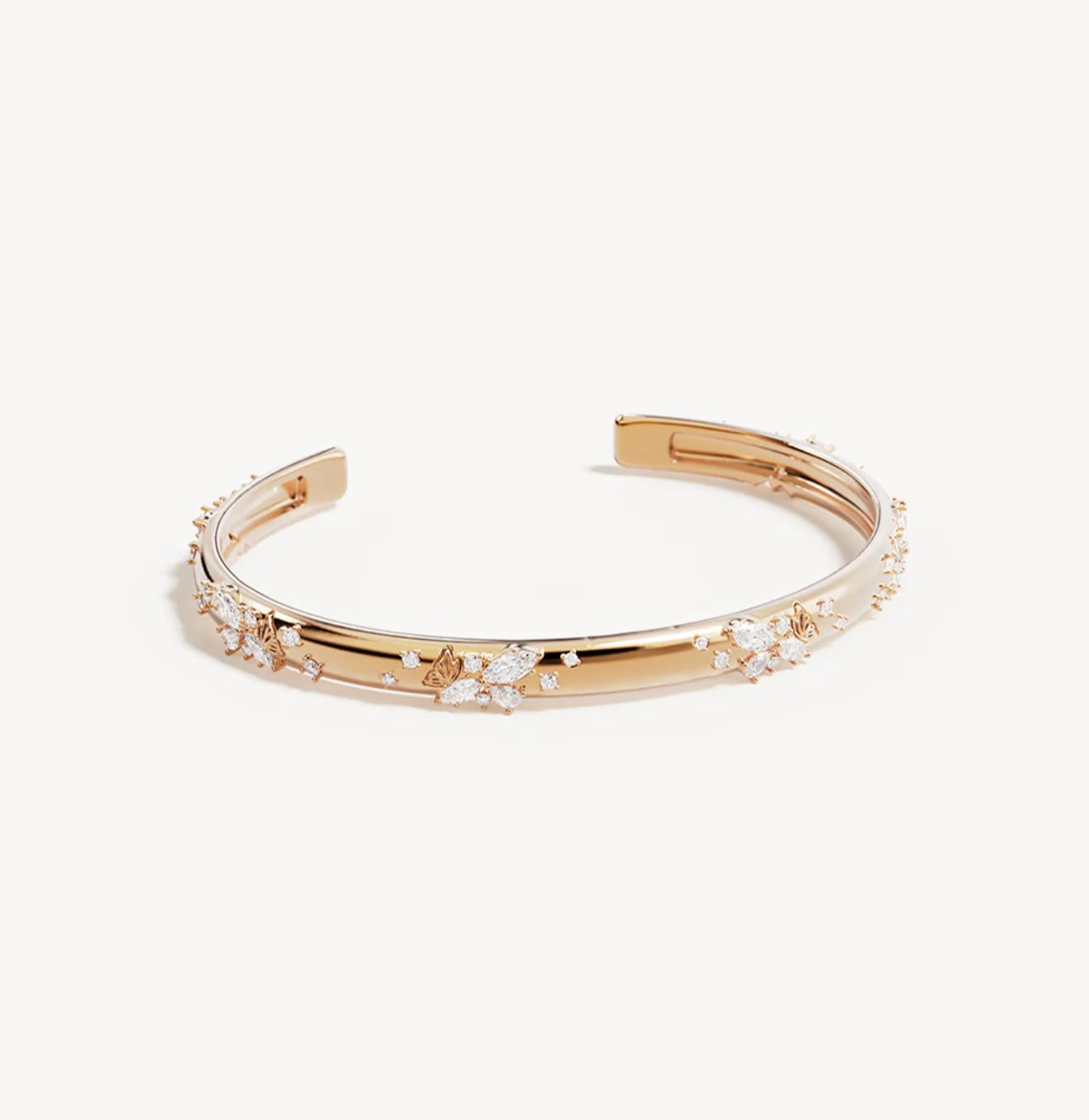 By Charlotte - With Wings I Fly Cuff in Gold