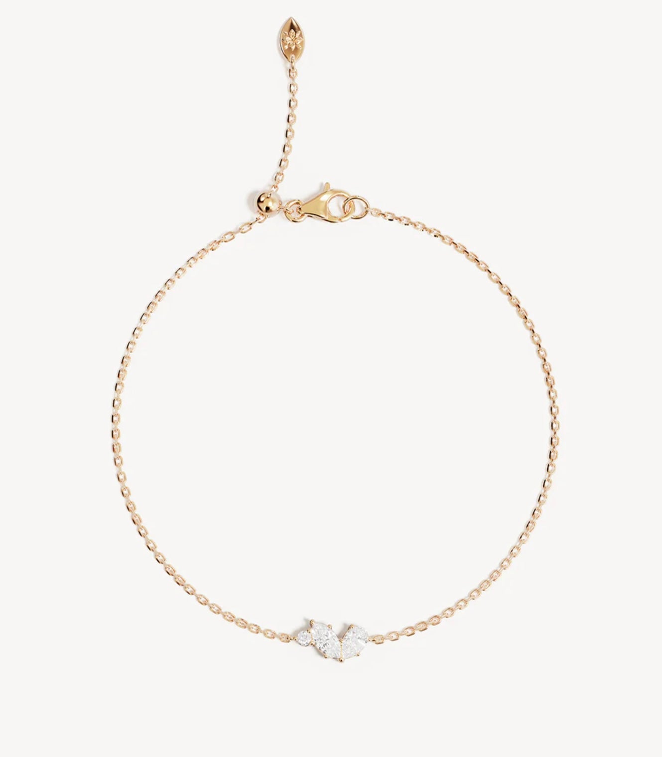 By Charlotte - Crystal Wings Bracelet in Gold