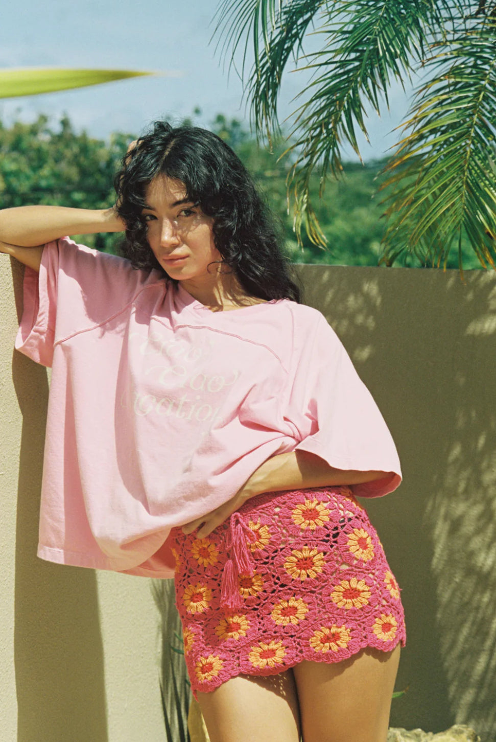 Ciao Ciao - Vacay Crop Tee in Pink