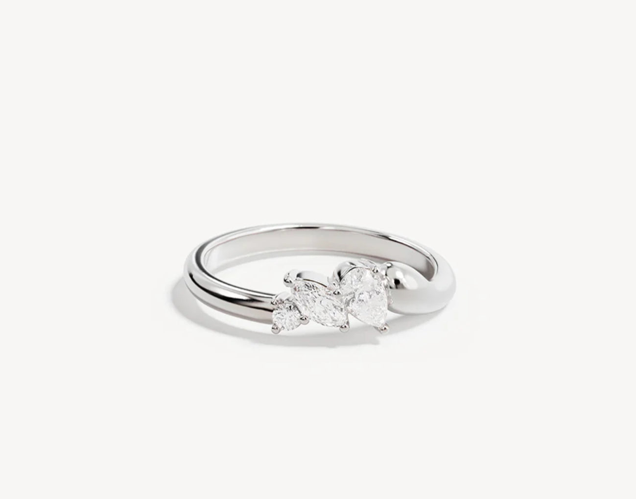 By Charlotte - Crystal Wings Ring in Silver