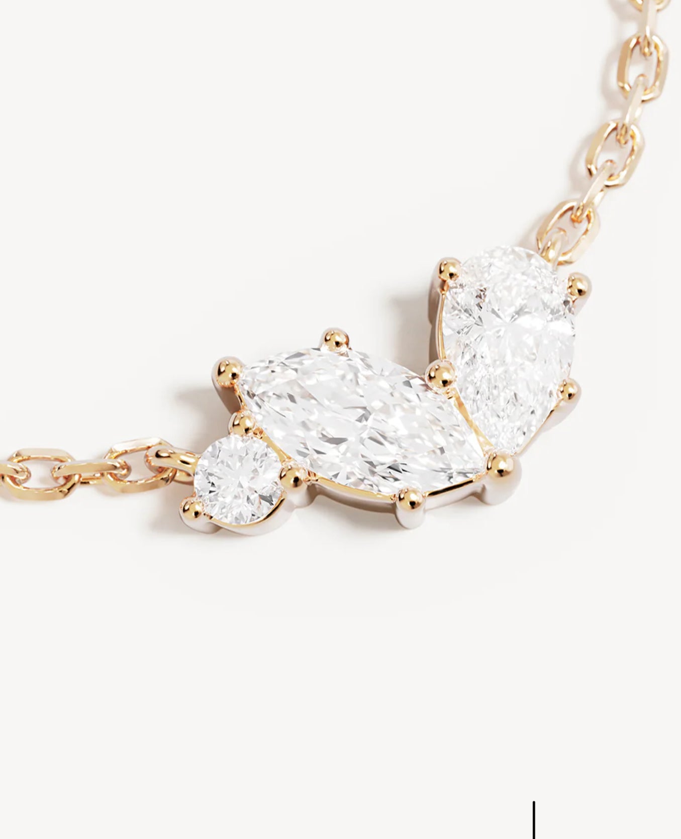 By Charlotte - Crystal Wings Necklace in Gold